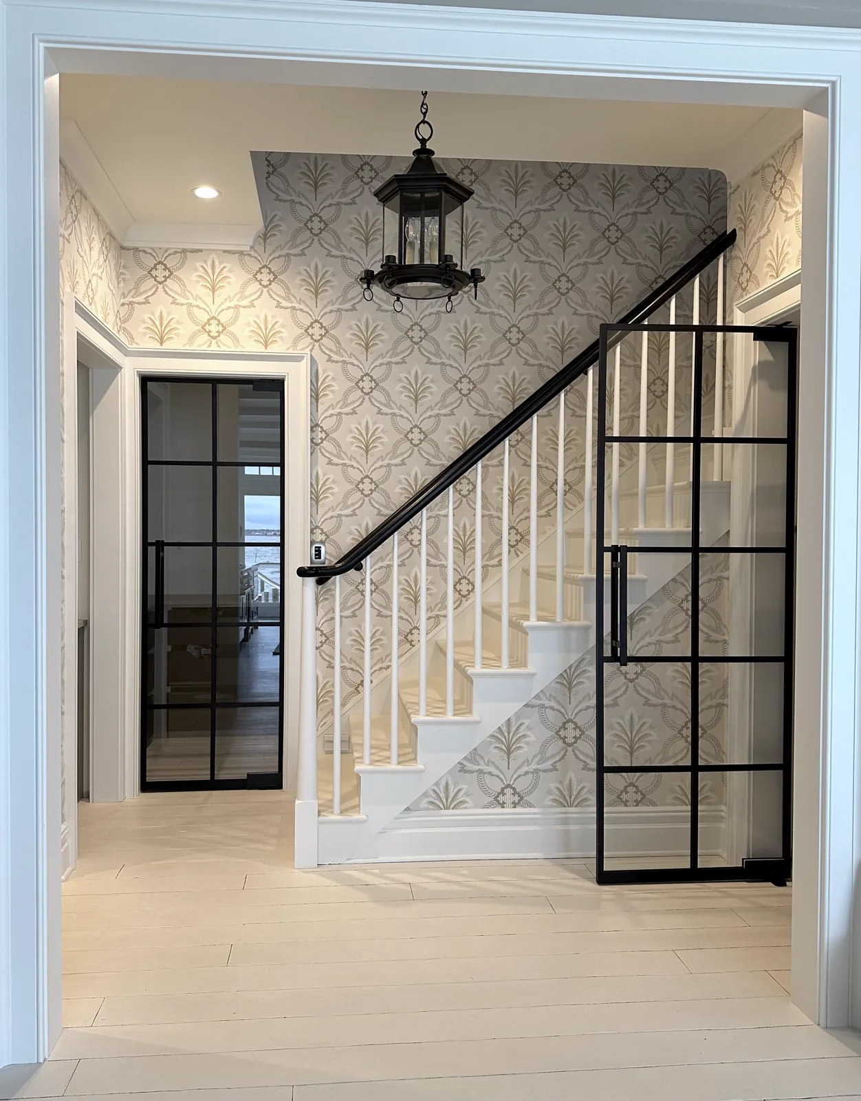 Single swinging glass door without frame partition by WiseGlass NY