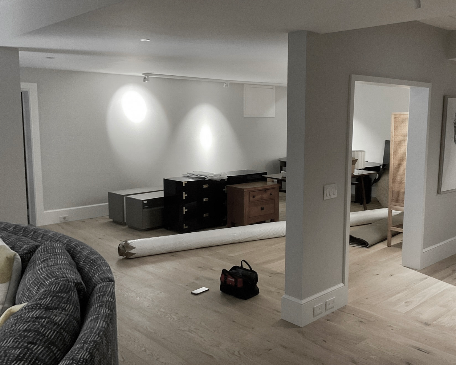 Custom double sliding glass partition by WiseGlass NY